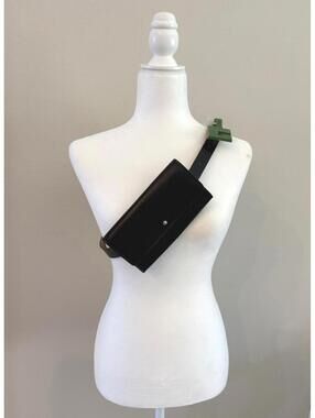 Brand New Genuine Leather Kate Spade New York Black Leather Belt Bag Size S/M